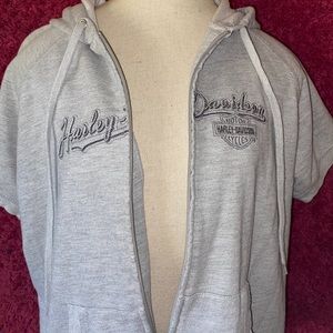 ★ vintage Harley Davidson short sleeve zip up★